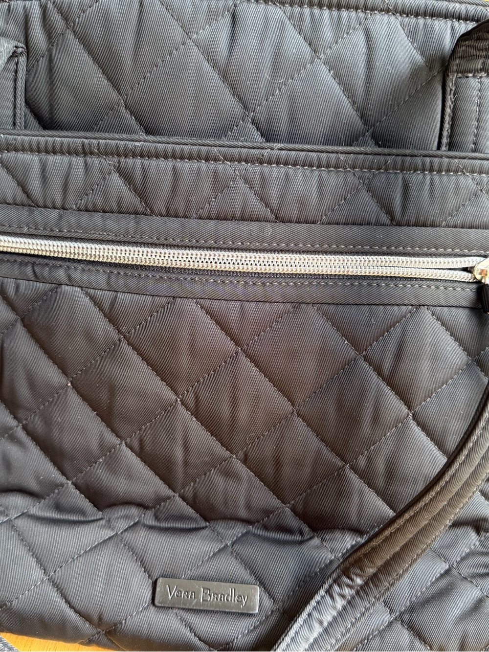 Vera Bradley Black Quilted Shoulder Tote